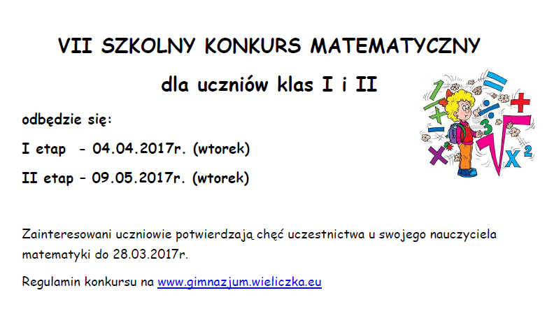 Read more about the article Szkolny Konkurs Matematyczny